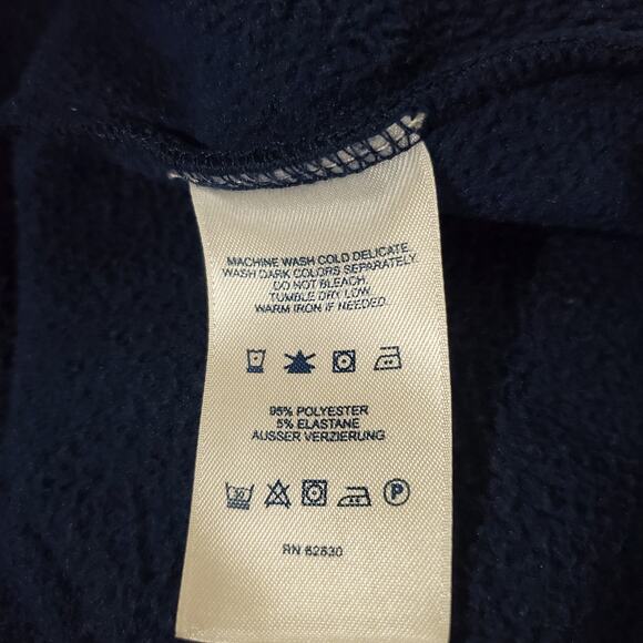 Lands End Nautical Fleece Blazer Jacket Womens Size M 10-12 Blue Anchor Buttons - Picture 8 of 10